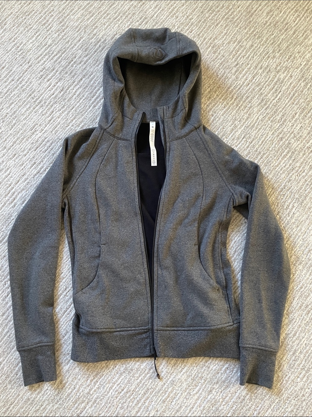 lululemon athletica Women’s Charcoal Gray Full Zip Hooded Sweatshirt
